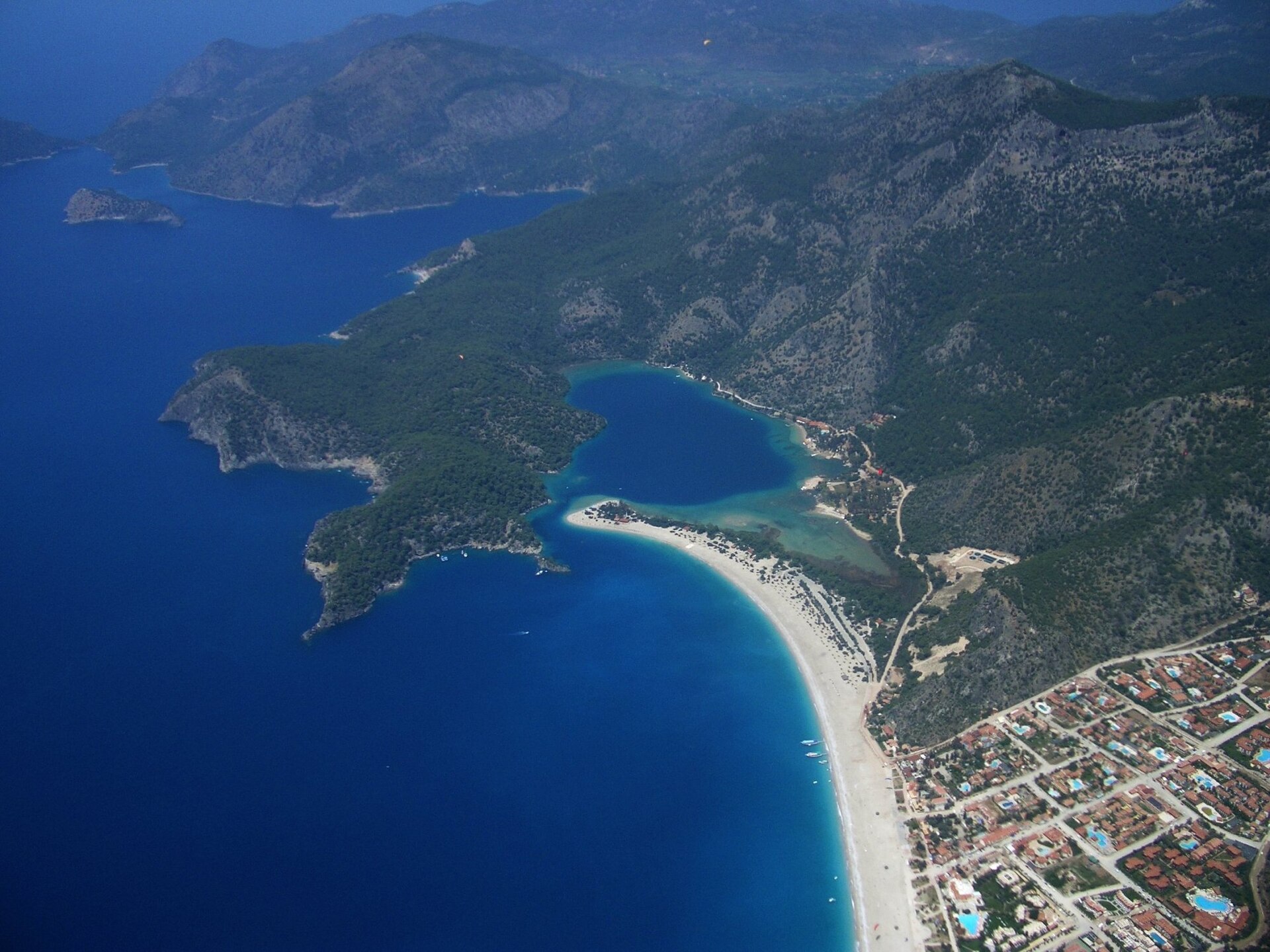 Oludeniz beach Turkey aerial