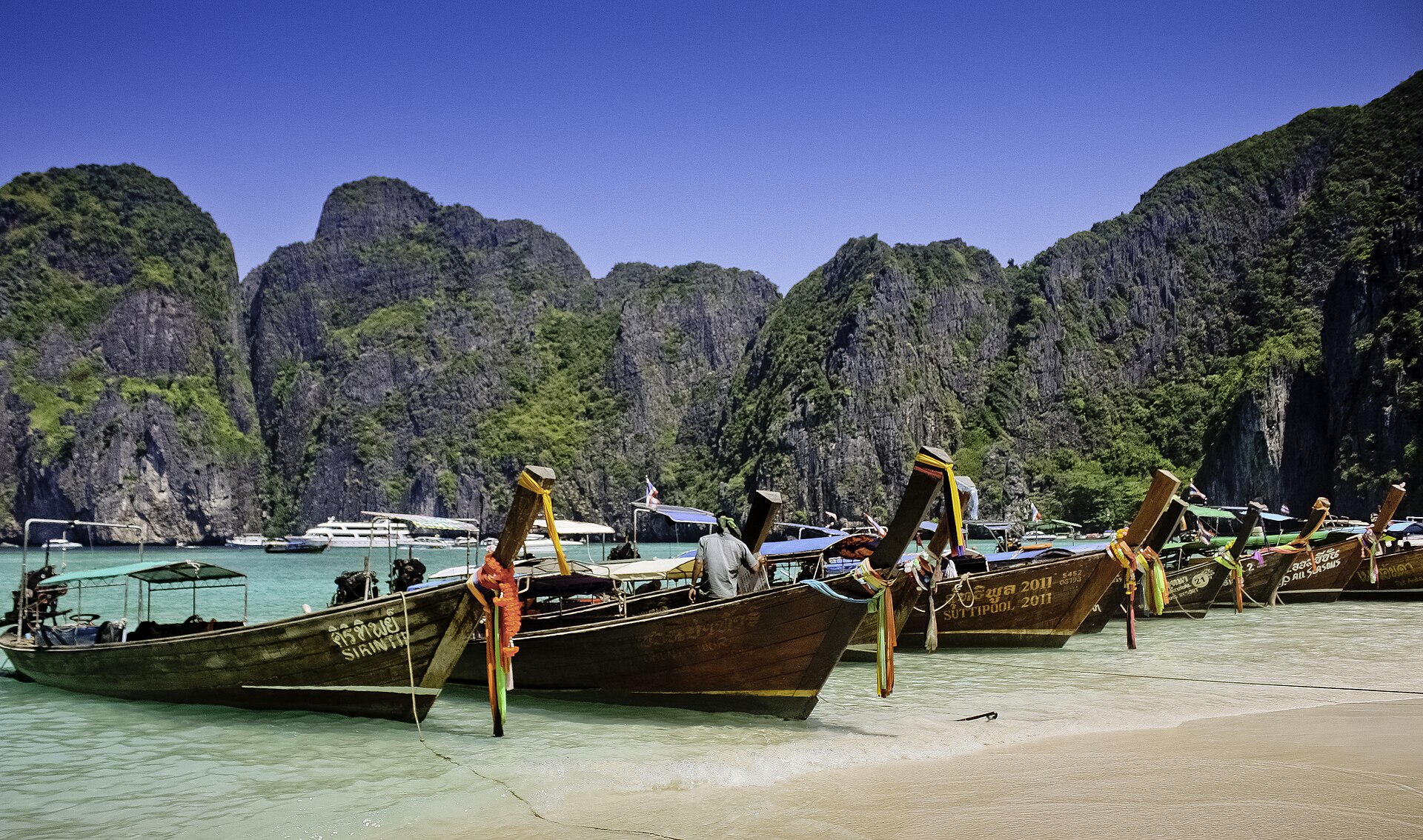 Maya Bay Thailand boats